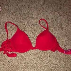 victoria secret pink red lace bra size 32B